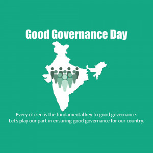 Image depicting Good Governance Day with a map of India and silhouettes of people.