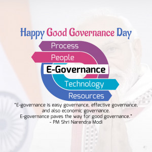 Image celebrating Good Governance Day with a focus on E-Governance and PM Modi