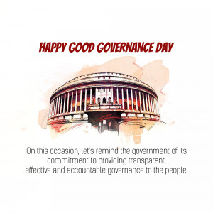 Good Governance Day with Parliament House illustration
