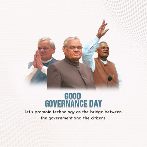 Image of Atal Bihari Vajpayee and other Indian political figures with text 'Good Governance Day'