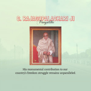 Portrait of C. Rajagopalachari in a frame