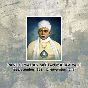 Portrait of Pandit Madan Mohan Malaviya, an Indian educationist and politician.