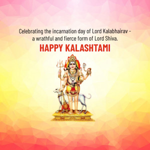 Image depicting Lord Kalabhairav, a fierce form of Lord Shiva, celebrating Kalashtami.