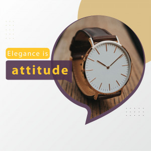 Close-up of a brown leather strap watch with a white face, set against a modern abstract background.