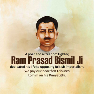 Portrait of Ram Prasad Bismil, an Indian revolutionary and poet.