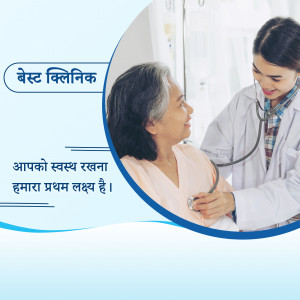Doctor examining an elderly female patient with a stethoscope