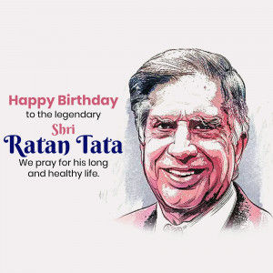 Portrait of Ratan Tata with birthday wishes