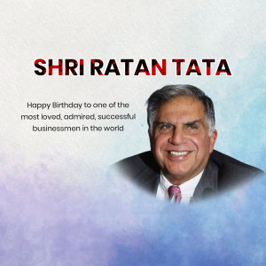 Portrait of Ratan Tata with a birthday message