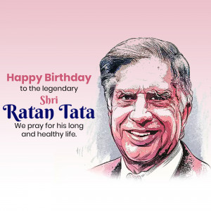 Portrait of Ratan Tata with birthday wishes