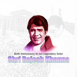 Portrait of Rajesh Khanna with birthday wishes