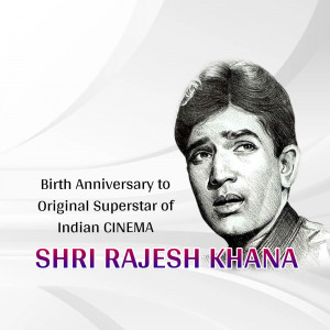 Portrait of Rajesh Khanna with birthday text