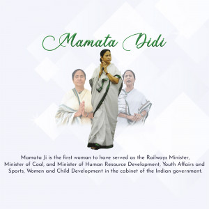 Portrait of Mamata Banerjee, former Railway Minister of India