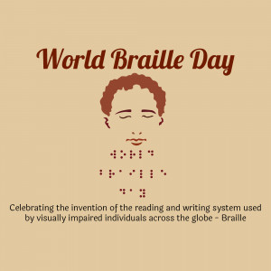 World Braille Day graphic featuring a face composed of Braille dots.