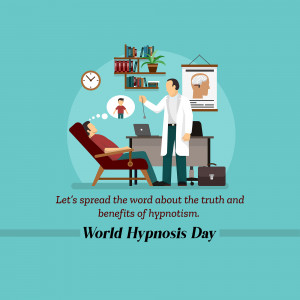 Illustration depicting a hypnosis session with a doctor and patient.