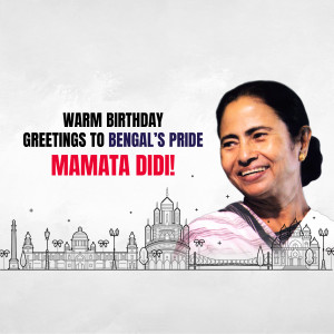 Birthday greeting for Mamata Banerjee, Chief Minister of West Bengal