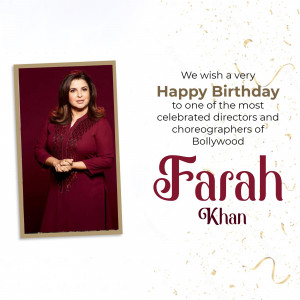 Birthday greeting for Bollywood choreographer Farah Khan