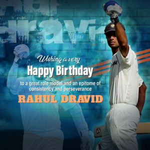 Rahul Dravid birthday greeting image