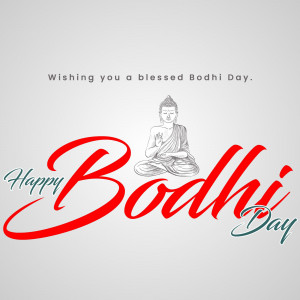 Image of Buddha with 'Happy Bodhi Day' text