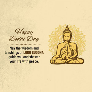 Illustration of Buddha with Bodhi Day greeting
