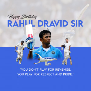 Birthday greeting for Rahul Dravid, Indian cricketer
