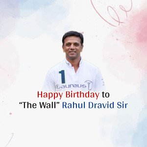 Rahul Dravid celebrating his birthday with a graphic