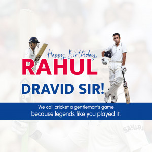 Birthday wish for Rahul Dravid, Indian cricketer