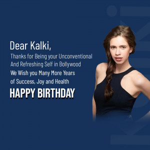 Image of Kalki Koechlin with a birthday message