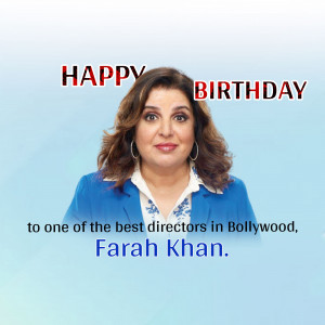 Image of Farah Khan with a birthday message
