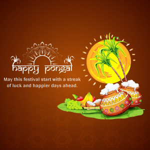 Pongal celebration with traditional pots and decorations