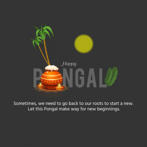 Pongal festival illustration with a pot and traditional decorations