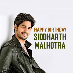 Siddharth Malhotra birthday greeting image
