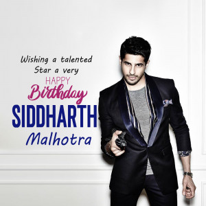 Siddharth Malhotra birthday greeting image