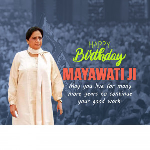 Image of Mayawati with a birthday greeting