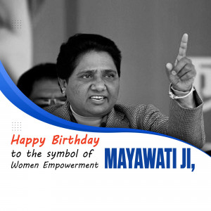 Image of Mayawati with a birthday greeting