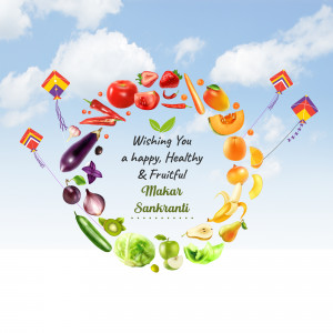 Happy Makar Sankranti - Fruits And Vegetables Image For Twitter