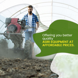 Farmer using agricultural equipment in a field