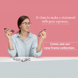 Woman choosing from a variety of eyeglasses frames.