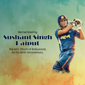Sushant Singh Rajput as MS Dhoni in a cricket pose