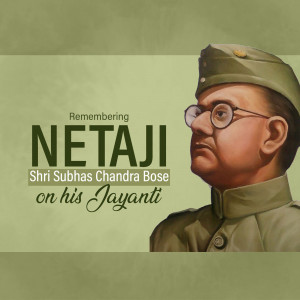 Portrait of Netaji Subhas Chandra Bose on his Jayanti