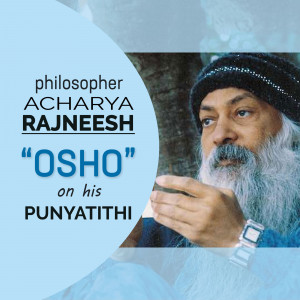 Portrait of Osho with text overlay