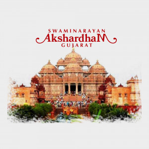 Image of Akshardham Temple in Gujarat with the name 'Swaminarayan Akshardham Gujarat' written above it.