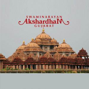 Exterior view of the Akshardham Temple in Gujarat, India