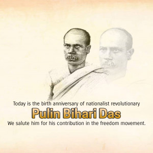 Portrait of Pulin Bihari Das, a nationalist revolutionary