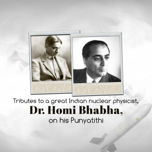 Portrait of Dr. Homi Bhabha, Indian nuclear physicist