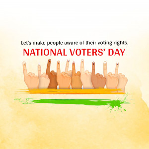Hands with ink stains symbolizing voting rights with the Indian flag in the background.