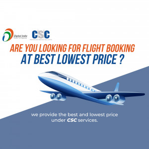Image promoting flight booking services through CSC Digital India