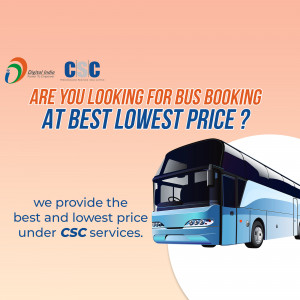 Image advertising bus booking services at the best lowest price through CSC.