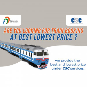 Image advertising train booking services at the lowest price through CSC.