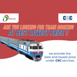 Image promoting train booking services at the lowest price through CSC.
