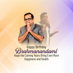 Birthday greeting for Brahmandanand with a portrait of the artist